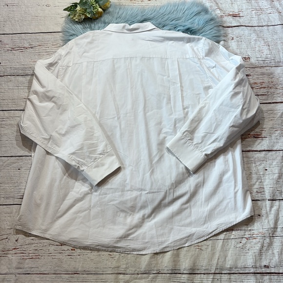 IZOD Cotton White Pocket Long Sleeve Button Down Shirt sz 4XLT - Picture 11 of 11